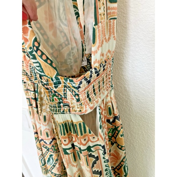 Bila77 Women's Maxi Dress Size L Boho Smocked Festival Coachella Retro Hippie - Picture 8 of 14